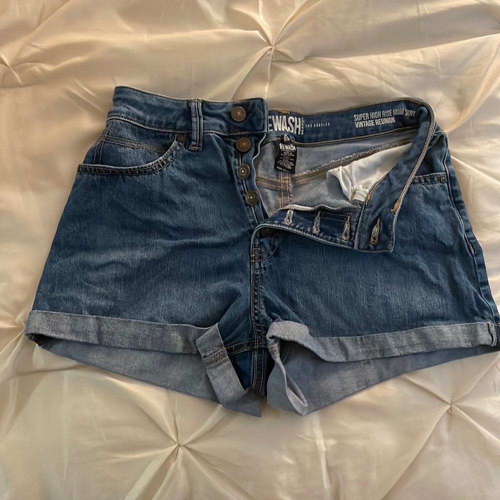 High waisted denim shorts